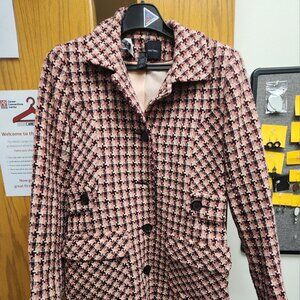 Moda International pink plaid coat